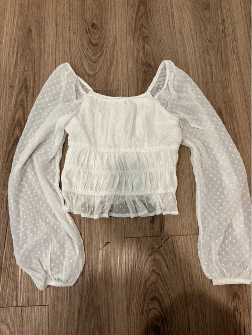 Hollister babydoll white ruffle top
